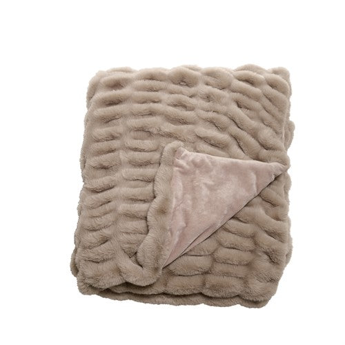 PLÄD FLUFFY beige 130x170 cm