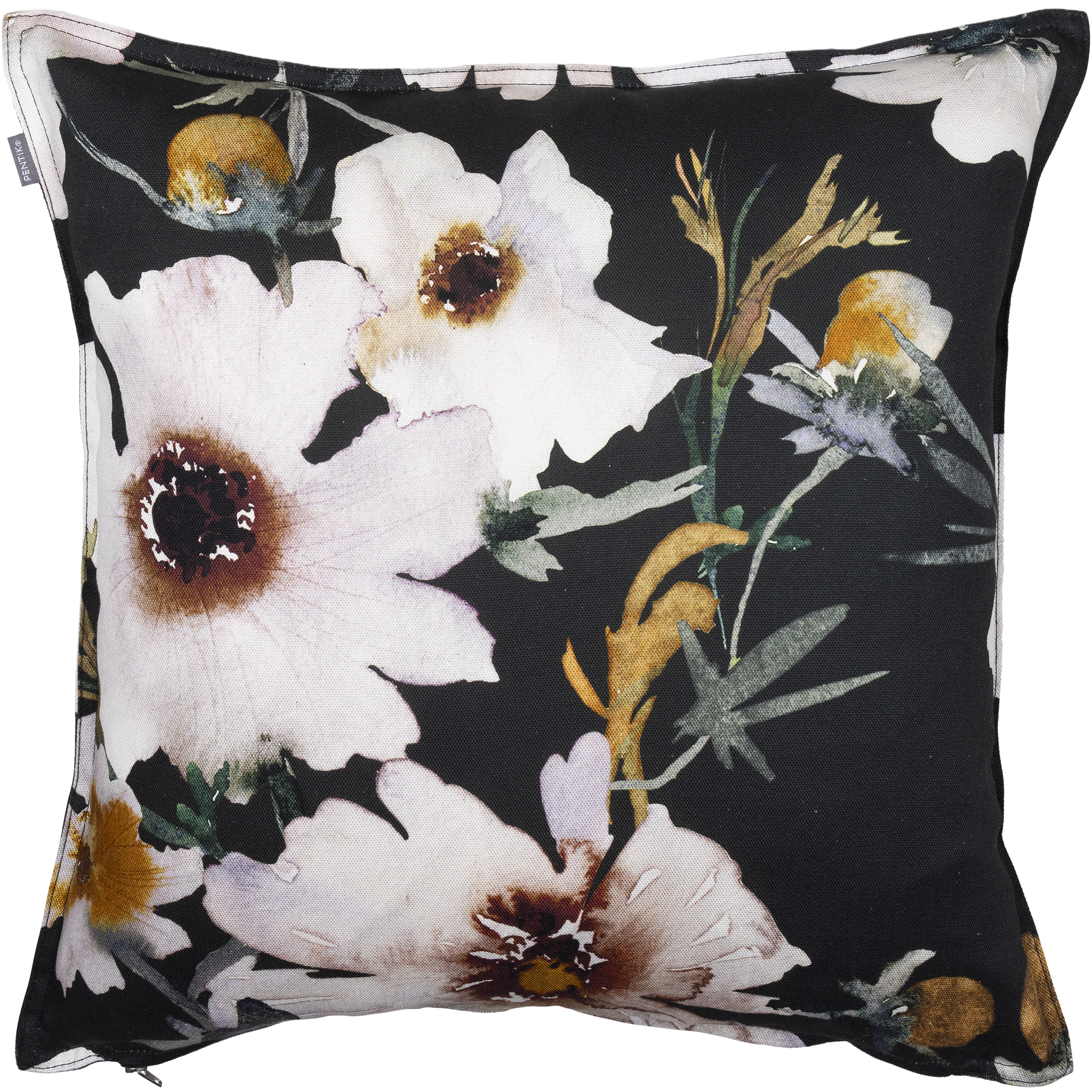 Kuddfodral Kosmoskukka 45 × 45 cm, svart – Pentik