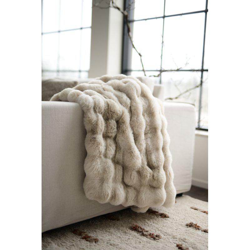 Matteo Pläd 125x150 cm, Creme Beige – Fondaco