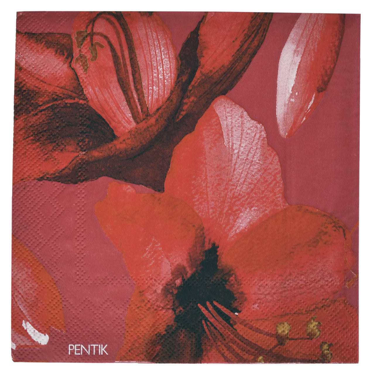 Amaryllis servett 33x33 cm röd
