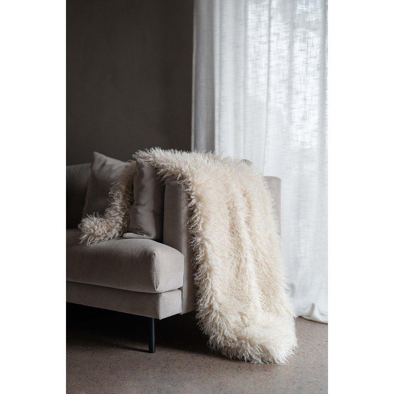 Curly offwhite pläd