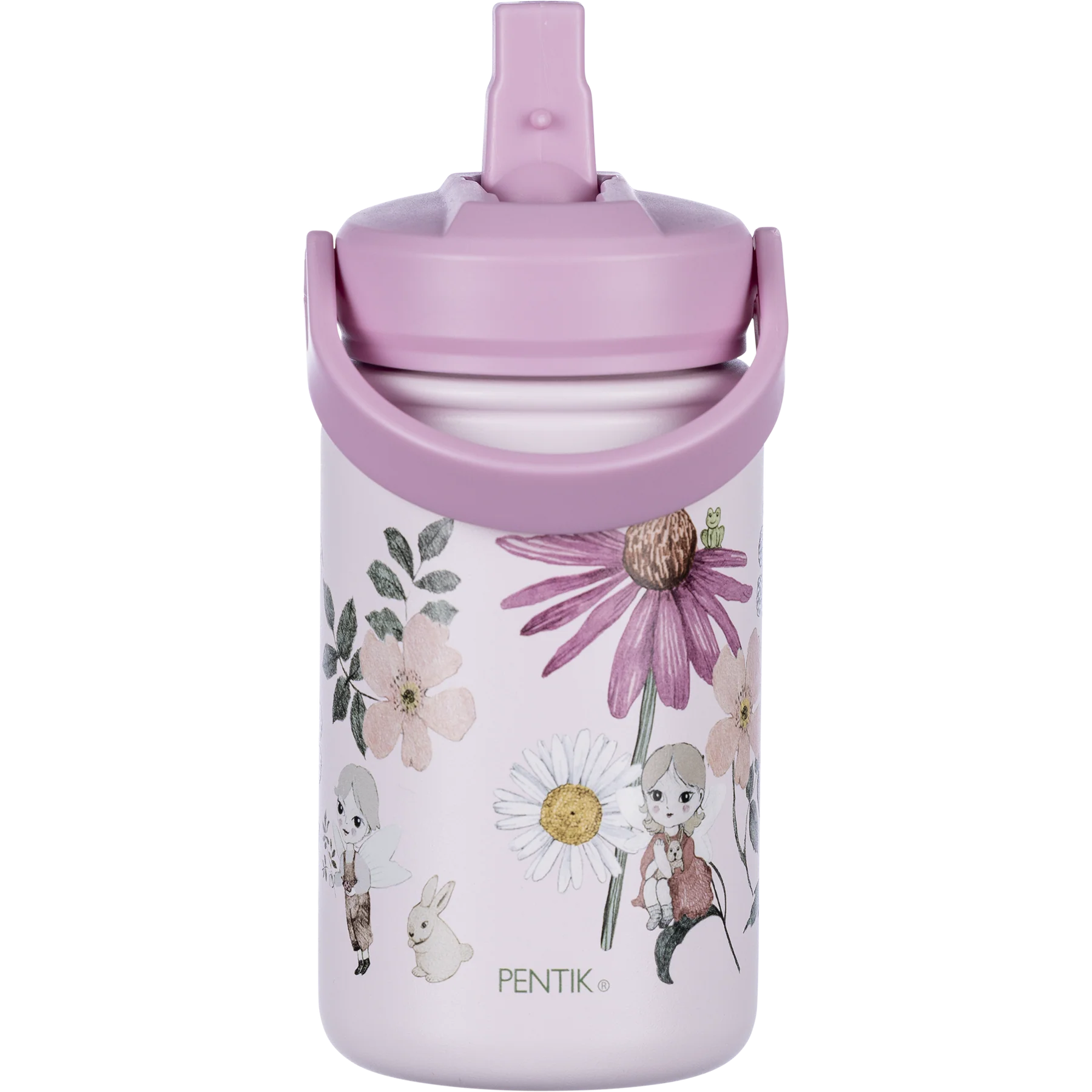 Vattenflaska för barn 0,35 liter, Kukkakeiju rosa - Pentik