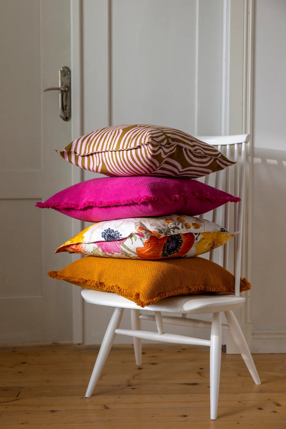 Leinikki kuddfodral i halvlinne 45 × 45 cm, orange – Pentik