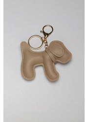 Nyckelring/charm hund beige