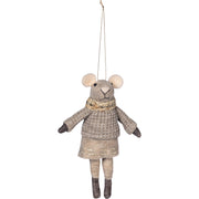 Hulda mus dekoration brun 16 cm