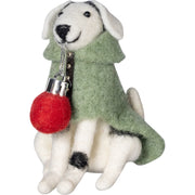 Nöpö hund filt dekoration vit 12 cm