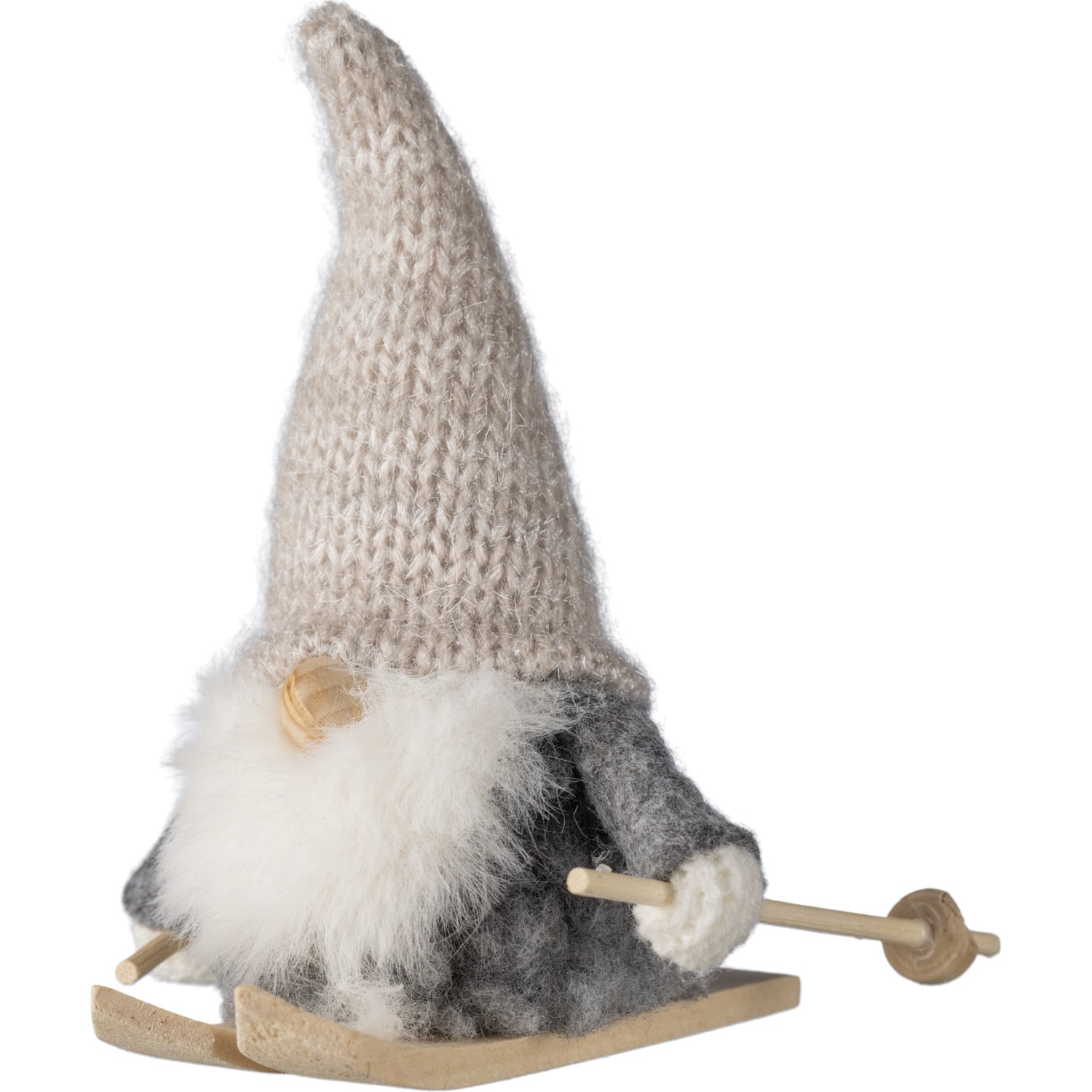 Niilo stickad tomte dekor grå 10 cm