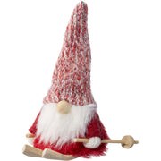 Niilo stickad tomte dekoration röd 10 cm