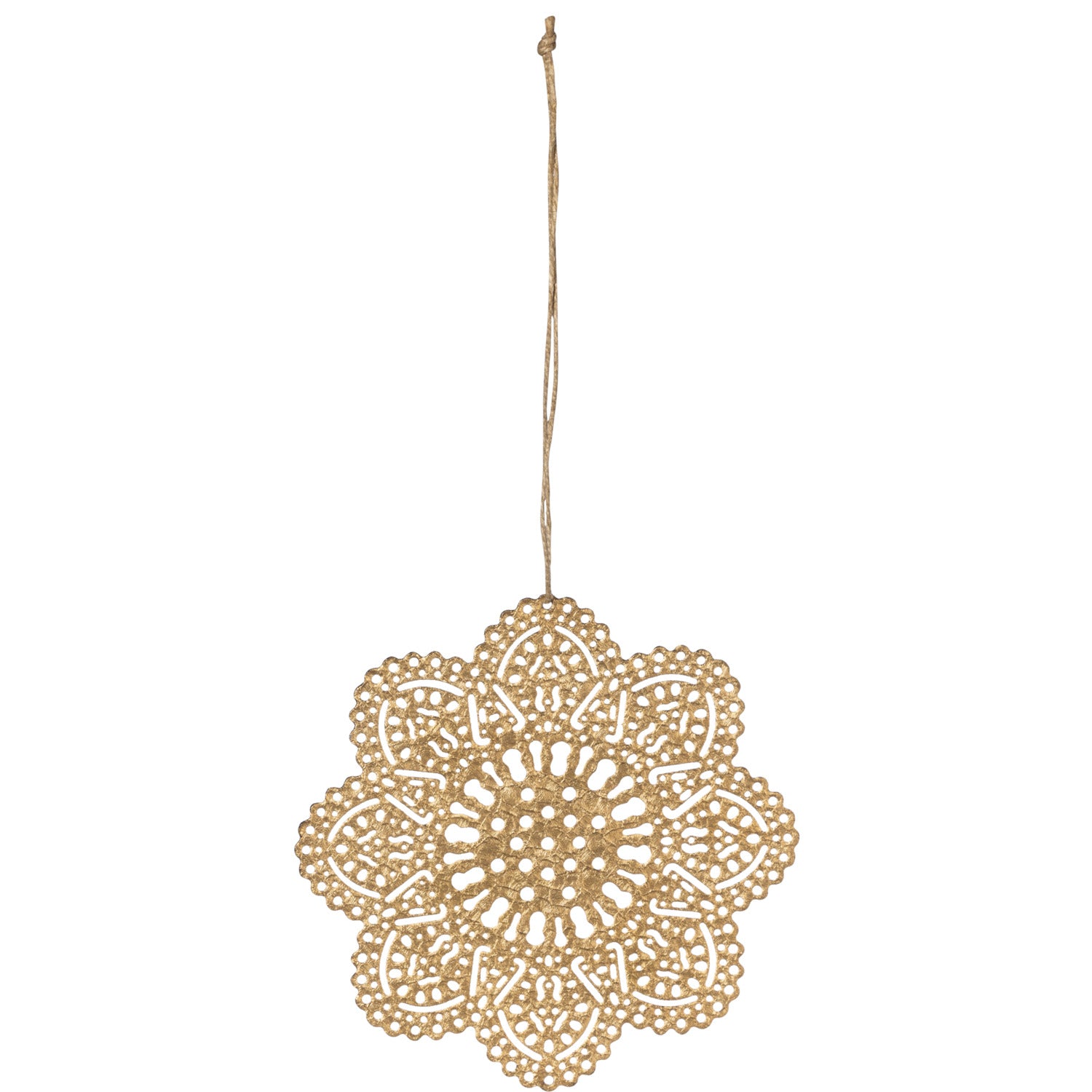 stjärna spetsmönster guld metall 11 cm