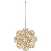 stjärna spetsmönster guld metall 11 cm