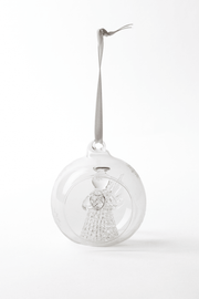 Glaskula Enkeli 8 cm transparent – Pentik