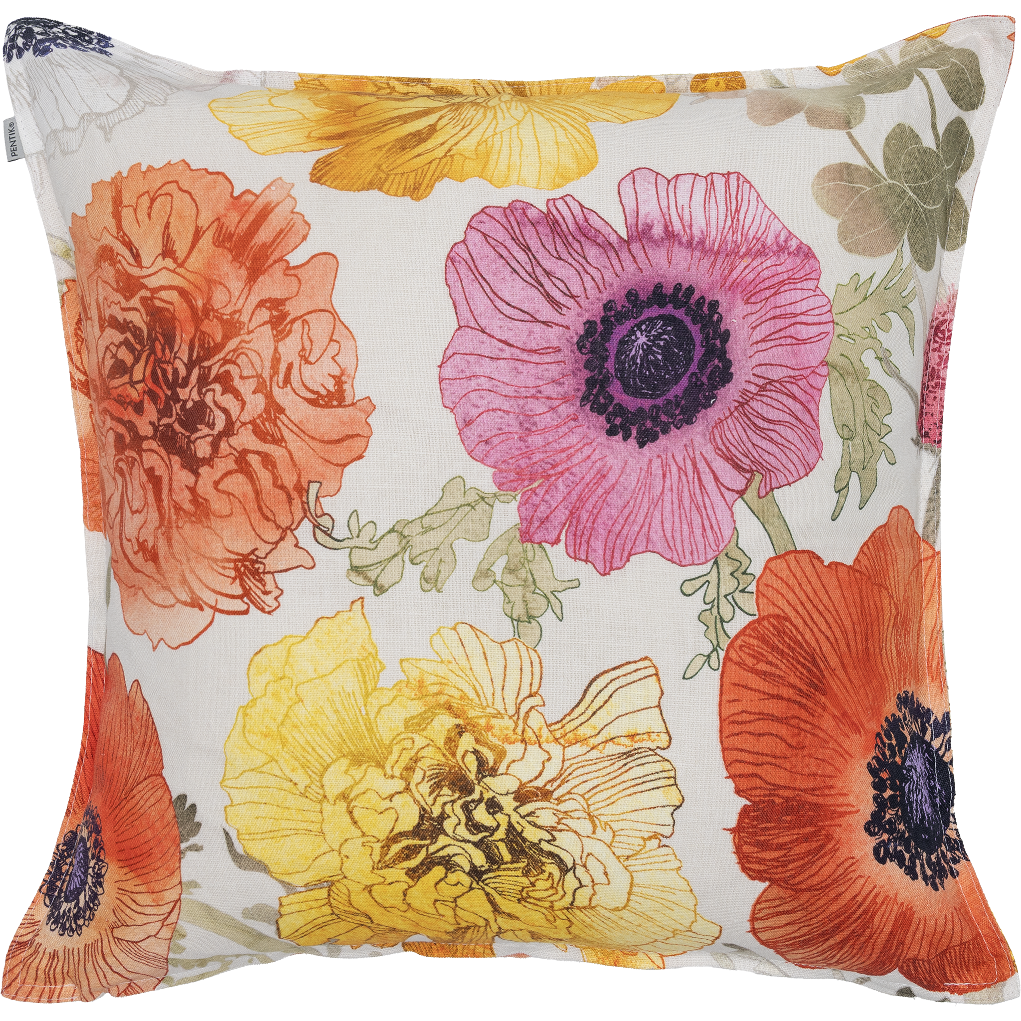 Leinikki kuddfodral i halvlinne 45 × 45 cm, orange – Pentik
