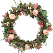Krans Blomsterträdgård 35 cm ljusrosa - Pentik