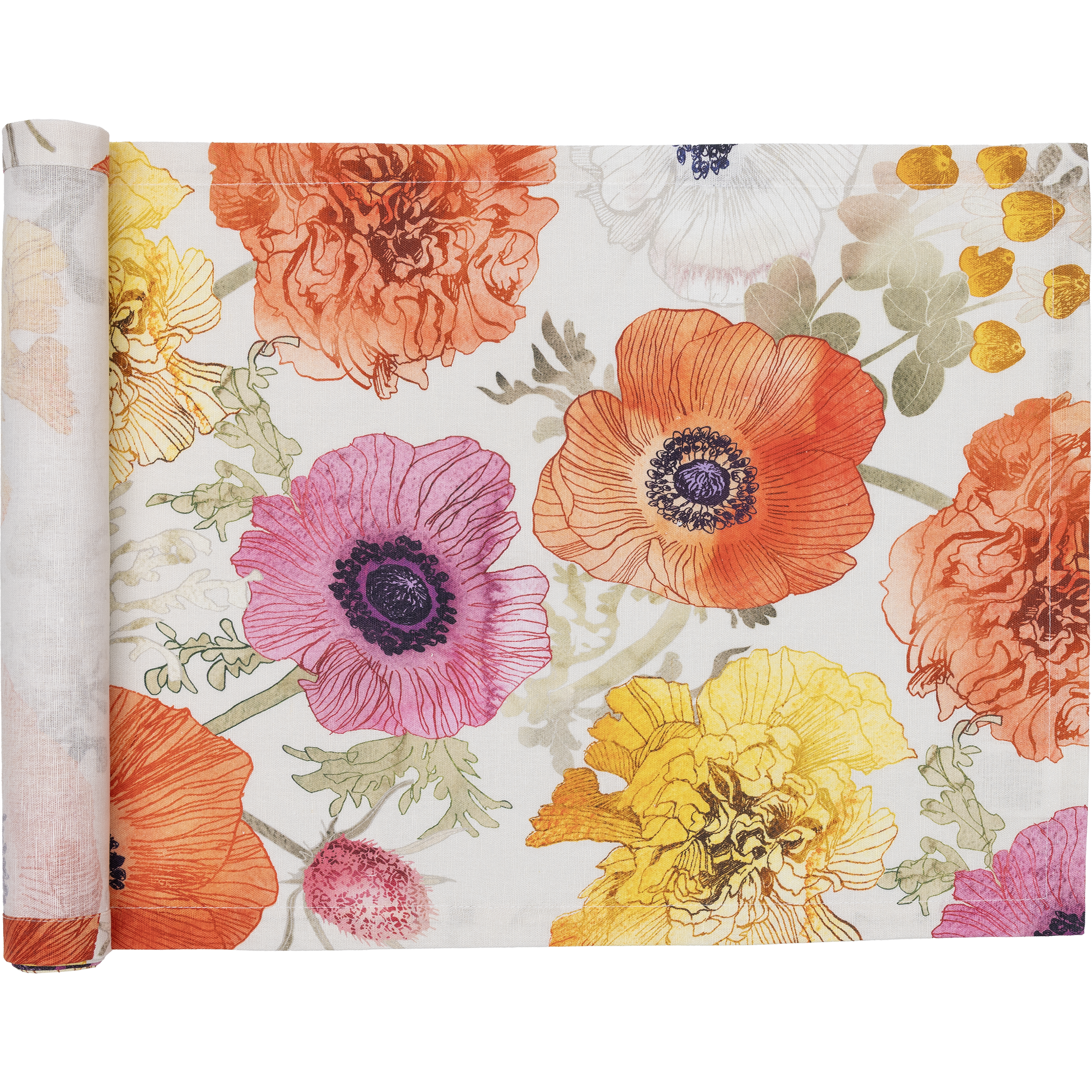 Leinikki bordslöpare i halvlinne 43 × 160 cm, orange – Pentik