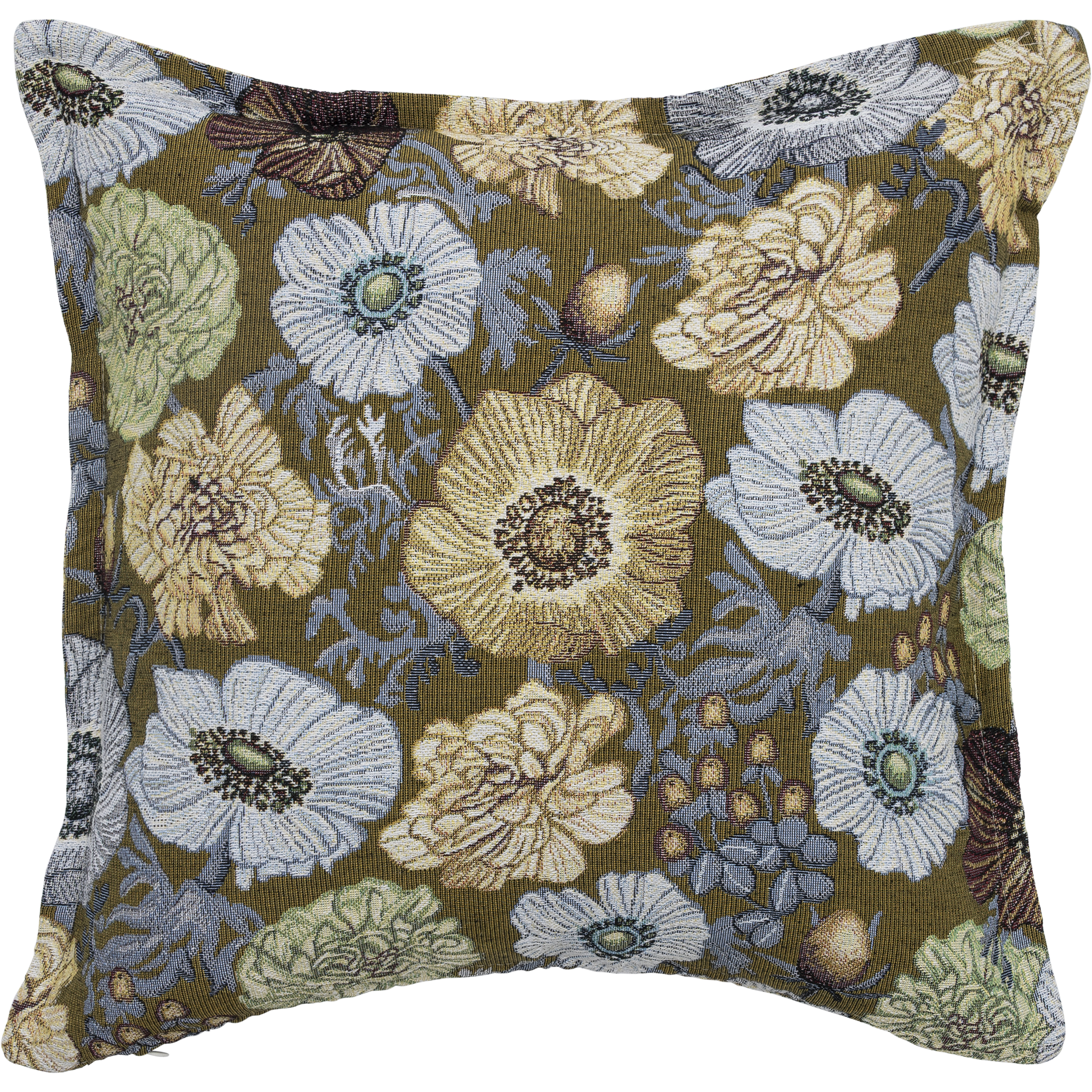 Leinikki kuddfodral i gobelängstil 45 × 45 cm, gul – Pentik