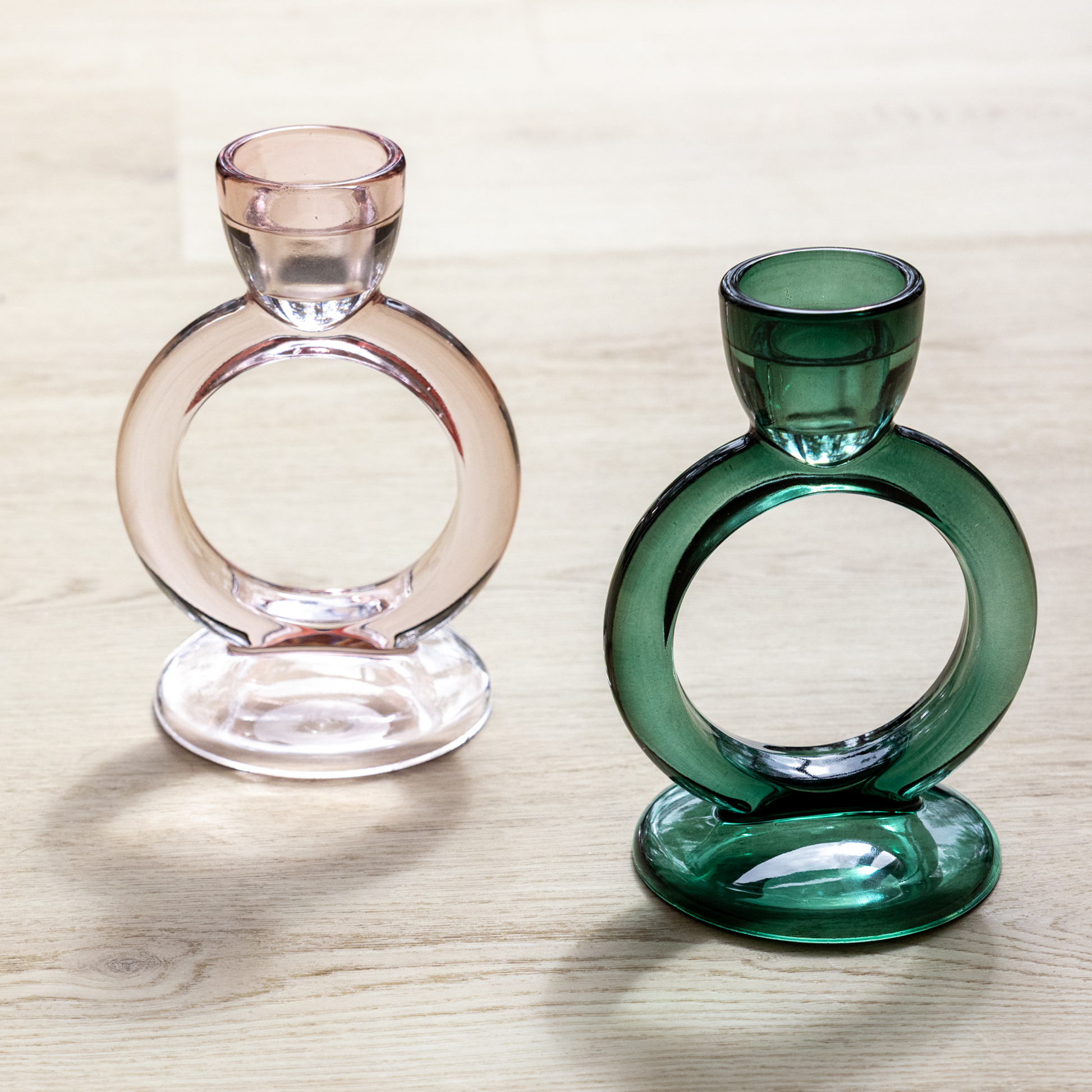 Ljusstake Ring 12x17.5. cm ljusrosa - Pentik