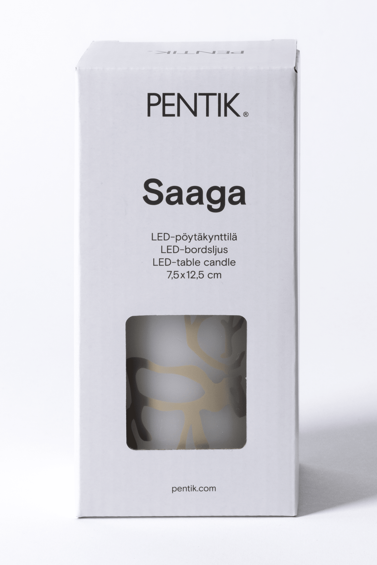 Saaga ljus, 7,5 × 12,5 cm, vit – Pentik