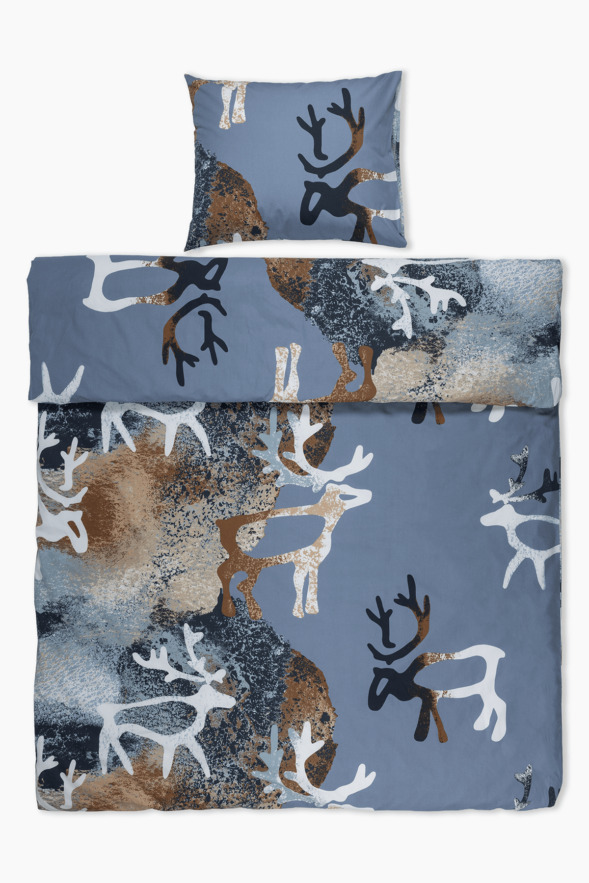 Saaga påslakanset, Påslakan 150 × 210 cm, örngott 50 × 60 cm, flerfärgad och blå – Pentik